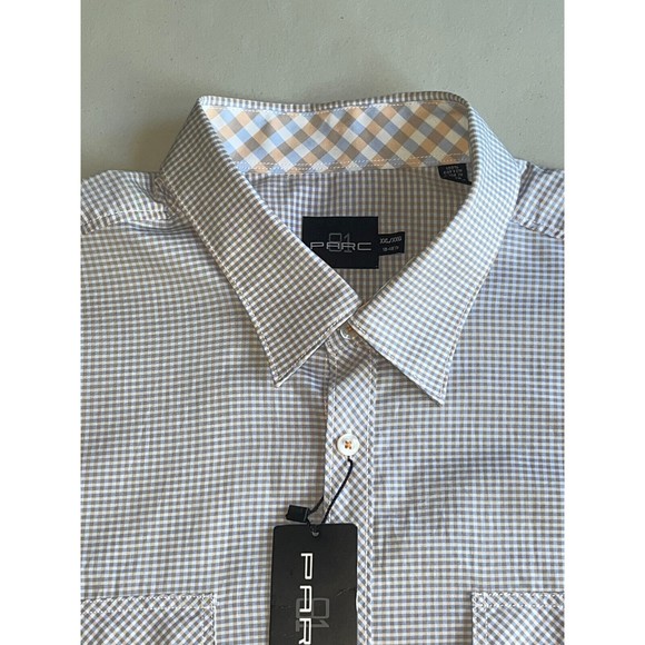 Parc 81 Mens Sz XXL Short Sleeve Button Down Casual Dress Shirt‎  Orange Cagney - Picture 2 of 9